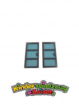 Preview: LEGO 2 x TÃ¼r neues dunkelgrau Dark Bluish Gray Door 1x4x6 with 3 Panes x39c01