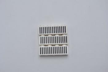 Preview: LEGO 3 x Stein bedruckt weiÃŸ White Brick 1x4 Grille Pattern 15 Bars 3010p04