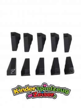 Preview: LEGO 10 x Keilstein FlÃ¼gel schwarz Black Wedge 4x2 Triple Left 43710