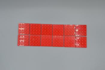 Mobile Preview: LEGO 12 x Basisplatte Bauplatte Grundplatte rot Red Plate 4x4 3031 303121 