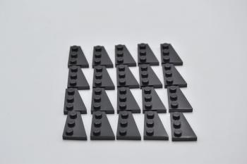 Preview: LEGO 20 x FlÃ¼gelplatte rechts schwarz Black Wedge Plate 3x2 Right 43722