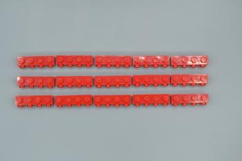 Preview: LEGO 15 x Konverterstein rot Red Brick Modified 1x4 with 4 Studs on Side 30414