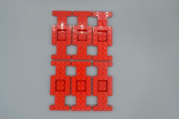 Preview: LEGO 6 x Auto Chassis rot Red Vehicle Base 4x10x2/3 No Center Hole 4212b