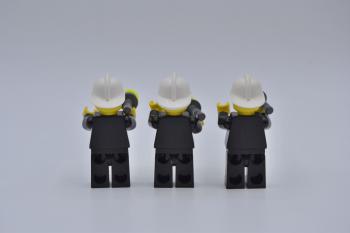 Mobile Preview: LEGO 3 x Figur Minifigur Feuerwehr Reflektor Streifen Helm weiß wc021
