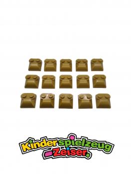 Preview: LEGO 15 x Motorhaube Dachstein Pearl Gold Slope Curved 2x2x2/3 Two Studs 47457