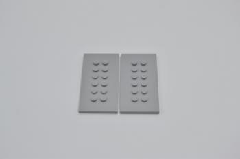 Preview: LEGO 2 x Platte Noppe neuhell grau Light Bluish Gray Plate Studs Center 4x8 6576