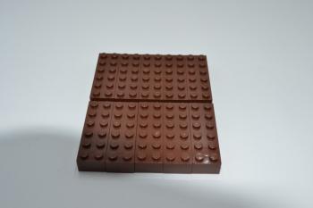Preview: LEGO 10 x Basisstein Stein rotbraun Reddish Brown Basic Brick 2x6 2456