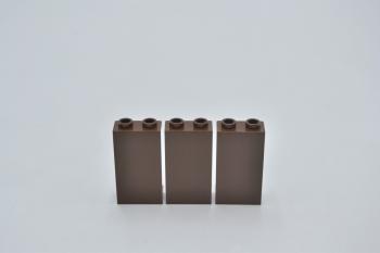 Preview: LEGO 3 x Paneele offen alt braun Brown Panel 1x2x3 Hollow Studs 2362b