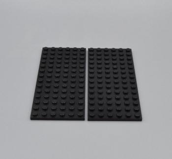 Preview: LEGO 2 x Basisplatte Bauplatte Grundplatte schwarz Black Basic Plate 3456