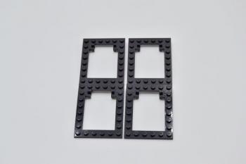 Preview: LEGO 4 x FalltÃ¼r Rahmen schwarz Black Plate Modified 6x8 Trap Door Frame 30041