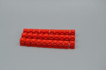 Preview: LEGO 30 x Konverter Lampenhalter rot Red Brick Modified 1x1 Headlight 4070