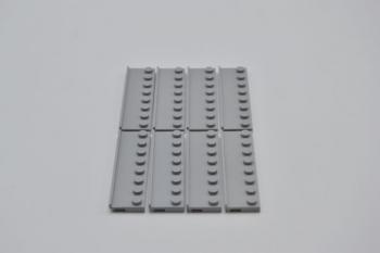 Preview: LEGO 8 x FÃ¼hrungsbahn neuhell grau Light Bluish Gray Plate 2x8 Door Rail 30586