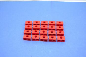 Mobile Preview: LEGO 20 x Technik Technic Lochstein Lochbalken 1x2 rot red hole brick 3700