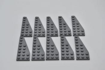 Preview: LEGO 10 x FlÃ¼gel rechts neues dunkelgrau Dark Bluish Gray Plate 8x3 Right 50304