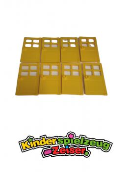 Preview: LEGO 8 x TÃ¼r mit Griff gelb Yellow Door 1x4x6 with 4 Panes and Stud Handle 60623