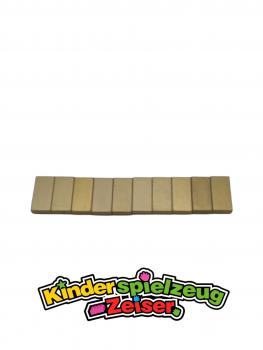 Preview: LEGO 10 x Fliese Kachel Platte glatt Metallic Gold Tile 1x2 with Groove 3069b