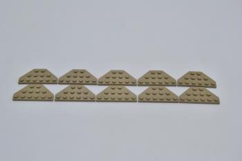 Preview: LEGO 10 x FlÃ¼gelplatte dunkelbeige Dark Tan Wedge Plate 3x6 Cut Corners 2419