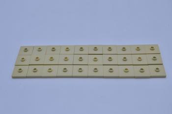 Preview: LEGO 30 x Fliese Noppe beige Tan Plate Modified 2x2 with Groove and 1 Stud 87580