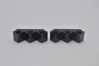 Preview: LEGO 2 x Diagonalstein Mauerstein schwarz Black Brick Modified Facet 3x3 2462