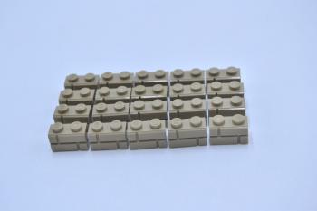 Preview: LEGO 20 x Mauerstein dunkelbeige Dark Tan Brick 1x2 Masonry Profile 98283