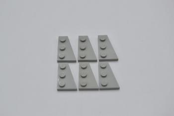 Preview: LEGO 6 x FlÃ¼gelplatte rechts althell grau Light Gray Wedge Plate 3x2 Right 43722