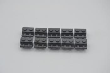 Preview: LEGO 10 x Stein Griff neues dunkelgrau Dark Bluish Gray Brick 1x2 Handle 30236