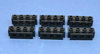 Preview: LEGO 6 x Technik Stoßstange Halter 1x4 schwarz black bumper holder 2989 4295397