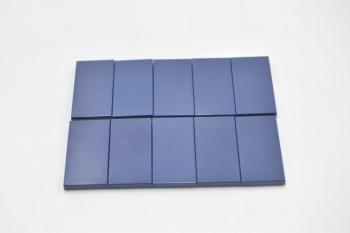 Preview: LEGO 10 x Fliese Kachel Platte glatt dunkelblau Dark Blue Tile 2x4 87079