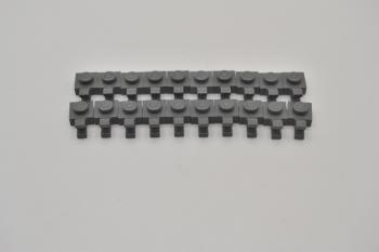 Preview: LEGO 20 x Platte neues dunkelgrau Dark Bluish Gray Plate Modified 1x1 Clip 6019