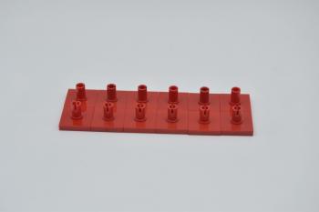 Preview: LEGO 12 x Platte mit Pin oben 2x2 rot red plate with pin 2460 246021