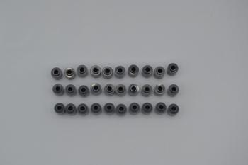 Preview: LEGO 30 x Stein neues dunkelgrau Dark Bluish Gray Brick 1x1 Round Open 3062b