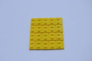 Preview: LEGO 20 x FÃ¼hrungsschiene Platte gelb Yellow Plate Modified 1x2 Door Rail 32028