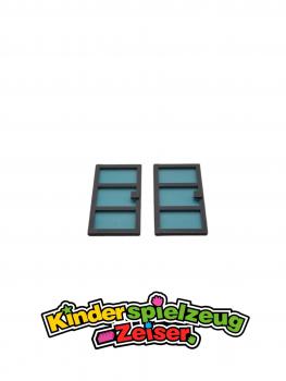 Preview: LEGO 2 x TÃ¼r neues dunkelgrau Dark Bluish Gray Door 1x4x6 with 3 Panes x39c01