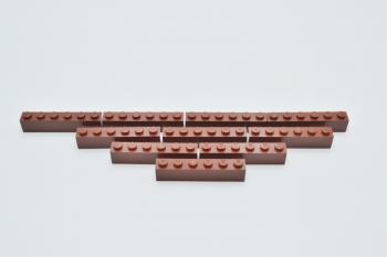 Preview: LEGO 10 x Basisstein Baustein rotbraun Reddish Brown Basic Brick 1x6 3009 