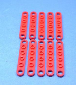 Preview: LEGO 10 x Gelenkverbinder rot Red Technic Plate 1x6 with Toothed Ends 4262