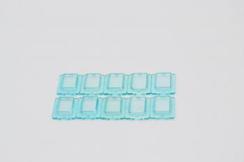 Preview: LEGO 10 x Scheibe transparent hellblau Trans-Light Blue Glass Window 1x2x2 4862