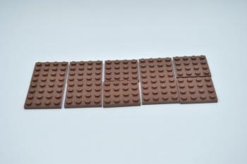 Preview: LEGO 10 x Basisplatte Grundplatte rotbraun Reddish Brown Basic Plate 4x4 3031