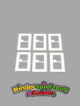 Preview: LEGO 6 x TÃ¼r TÃ¼rblatt mit Fenster weiÃŸ White Door 1x3x4 with Glass 7930