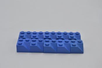 Preview: LEGO 10 x Dachstein SchrÃ¤gstein blau Blue Slope 45 2x2 Double Concave 3046