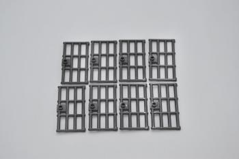 Preview: LEGO 8 x TÃ¼r Einsatz Pearl Dark Gray Door 1x4x6 Barred Stud Handle 60621