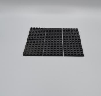 Mobile Preview: LEGO 6 x Basisplatte Bauplatte Grundplatte schwarz Black Basic Plate 3036