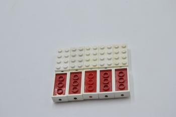 Preview: LEGO 10 x Achsstein weiÃŸ White Brick Modified 2x4 with Wheels Holder 7049a 