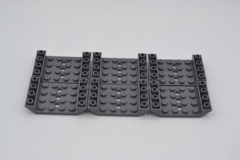 Preview: LEGO 6 x SchrÃ¤g neues dunkelgrau Dark Bluish Gray Slope Inverted 45 6x4 60219