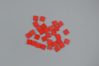 Preview: LEGO 30 x Fliese mit Rille rot Red Tile 1x1 with Groove 3070b