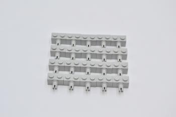 Preview: LEGO 20 x Technic Stein mit Pin althell grau Light Gray Brick Modified 1x2 2458