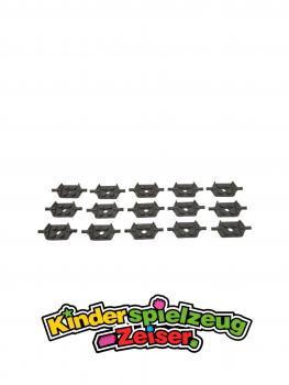 Preview: LEGO 15 x Achsplatte alt dunkelgrau Dark Gray Plate 2x2 Reinforced 6157