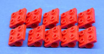 Preview: LEGO 10 x Platten 2x2 mit 2 Löcher rot | red plate axis 2817 281721