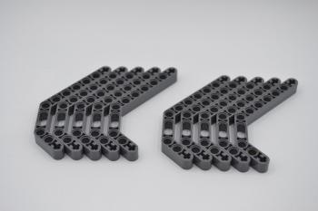 Preview: LEGO 10 x Technic Liftarm neues dunkelgrau Dark Bluish Gray 1x11.5 Bent 32009