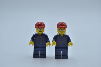 Preview: LEGO 2 x Figur Minifigur Flughafen Pilot cty163 aus Set 3178