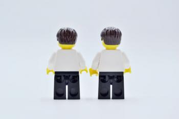 Preview: LEGO 2 x Figur Minifigur Shell Mitarbeiter Shell White Torso Sticker shell015 